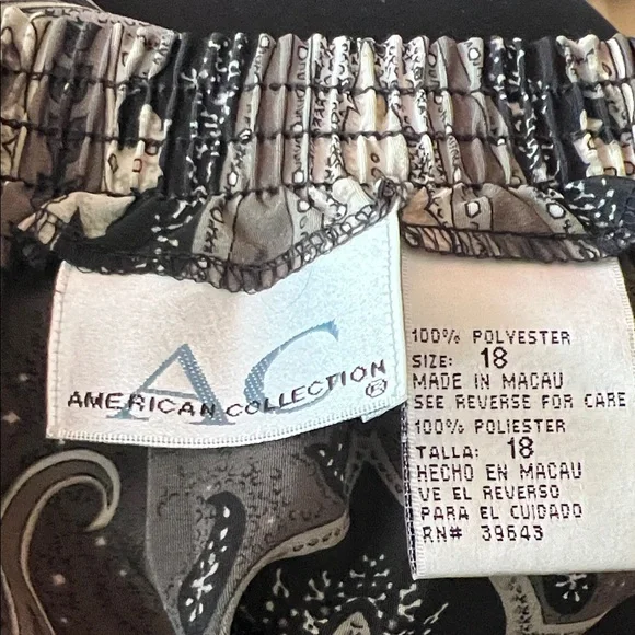 American Collection Vintage 90’s Black and Gray Paisley Skirt Whimsigoth - Picture 2 of 4